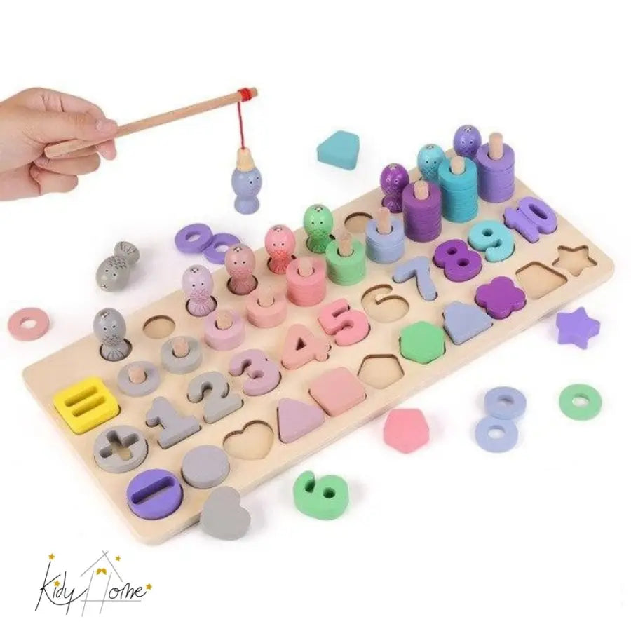 Montessori jeu en bois de pêche magnétique éducation enfant mathématiques –  kidyhome