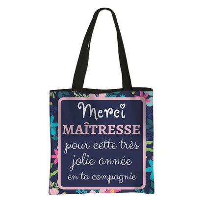 Tote Bag Merci Maitresse ATSEM personnalisé - Idée cadeau Maitresse